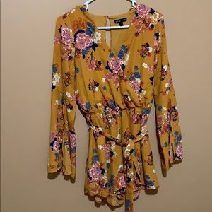Yellow floral romper